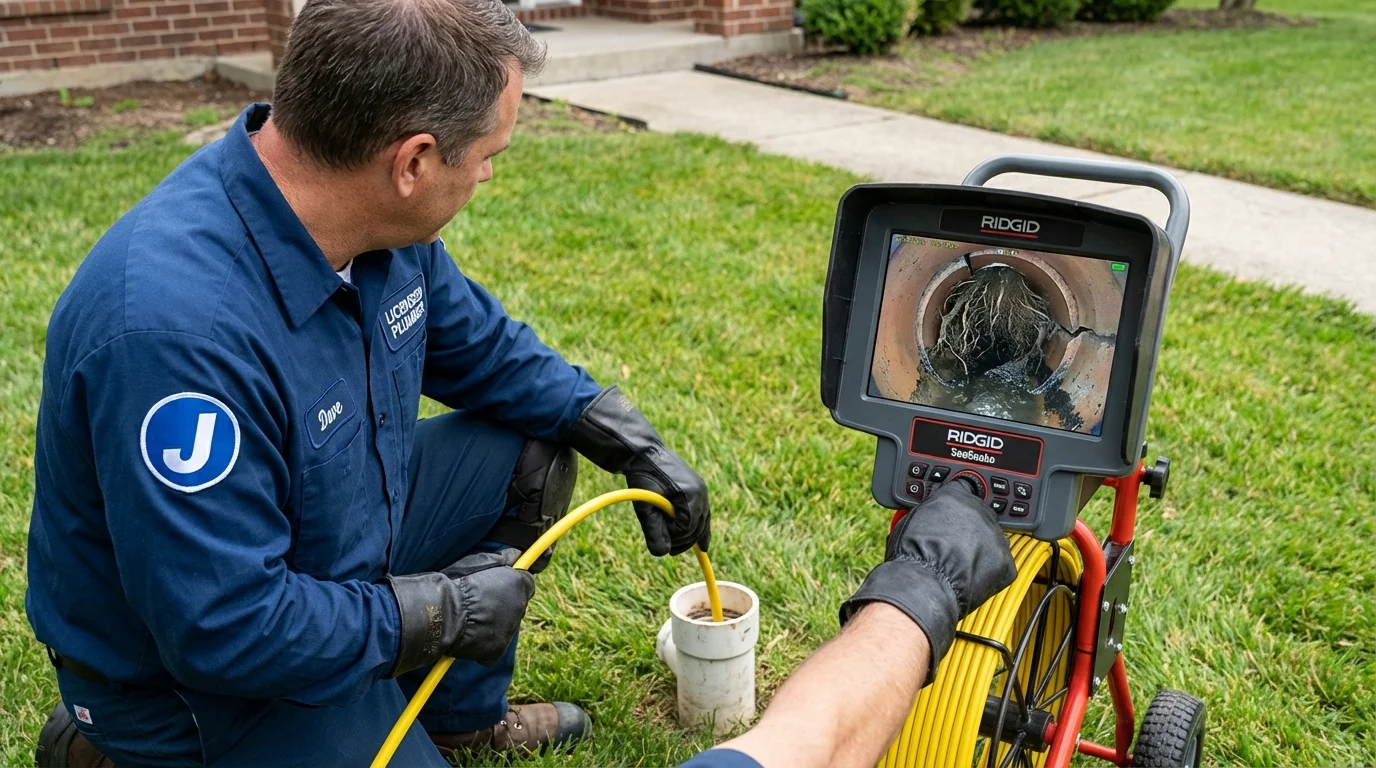 Sewer camera inspection being performed by Johns Plumbing LLC in Wellman